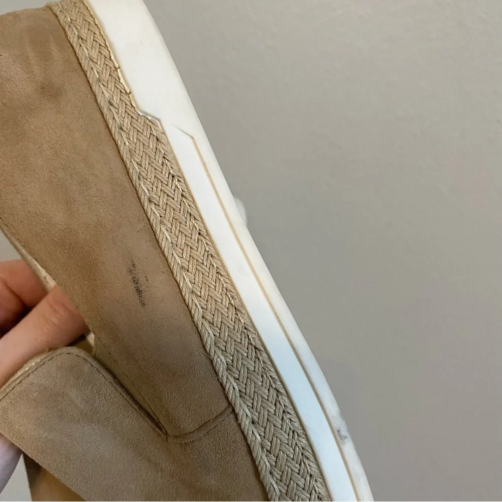 Triver Flight Tan Suede Espadrille Flat Slip On Flat Loafers Size 37/US 7